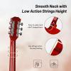 imageADM 38quot Inch Acoustic Guitar Bundle for Beginners Adults with Online Lesson Cutaway Wood Acustica Guitarra Starter Set Package with Gig Bag Strap Steel Strings Picks Capos Stand GreenSunburst