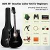 imageADM 38quot Inch Acoustic Guitar Bundle for Beginners Adults with Online Lesson Cutaway Wood Acustica Guitarra Starter Set Package with Gig Bag Strap Steel Strings Picks Capos Stand GreenBlack 1
