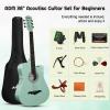 imageADM 38quot Inch Acoustic Guitar Bundle for Beginners Adults with Online Lesson Cutaway Wood Acustica Guitarra Starter Set Package with Gig Bag Strap Steel Strings Picks Capos Stand GreenGreen