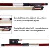 imageADM 44 Full Size Student Violin Bow Well Balanced Handmade Brazilwood Bow with Horsehair Ebony Frog with Pearl Eye and Pearl Slide Brown34 Size
