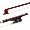 imageADM 44 Full Size Student Violin Bow Well Balanced Handmade Brazilwood Bow with Horsehair Ebony Frog with Pearl Eye and Pearl Slide Brown44 Size