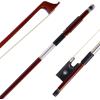 imageADM 44 Full Size Student Violin Bow Well Balanced Handmade Brazilwood Bow with Horsehair Ebony Frog with Pearl Eye and Pearl Slide Brown44 Size