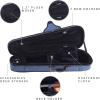imageADM 44 Full Size Violin Hard Case Basic Professional Triangular Shape Backpack Super Light Suspension BlackBlue