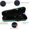 imageADM 44 Full Size Violin Hard Case Basic Professional Triangular Shape Backpack Super Light Suspension BlackDark Green
