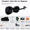 imageADM Acoustic Violin for Kids Beginners Acoustic Violin Fiddle for Teens Students Beginners Violin Starter Kit with Hard Case Rosin Shoulder Rest Bow Violin Music Stand Strings Black 34 SizeBlack