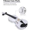 imageADM Acoustic Violin for Kids Beginners Acoustic Violin Fiddle for Teens Students Beginners Violin Starter Kit with Hard Case Rosin Shoulder Rest Bow Violin Music Stand Strings Black 34 SizeWhite