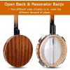 imageADM Banjo 5 String Full Size Banjoes Set 38 Inch Beginner Banjo Kit with Resonator Remo Drum Head Open or Closed Back Gift Package Free Lessons Starter Accessories for Adults Teenager BrownBrownUpgrade