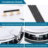 imageADM Banjo 5 String Full Size Banjoes Set 38 Inch Beginner Banjo Kit with Resonator Remo Drum Head Open or Closed Back Gift Package Free Lessons Starter Accessories for Adults Teenager BrownBluishGreen
