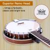 imageADM Banjo 5 String Full Size Banjoes Set 38 Inch Beginner Banjo Kit with Resonator Remo Drum Head Open or Closed Back Gift Package Free Lessons Starter Accessories for Adults Teenager BrownBrown