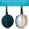 imageADM Banjo 5 String Full Size Banjoes Set 38 Inch Beginner Banjo Kit with Resonator Remo Drum Head Open or Closed Back Gift Package Free Lessons Starter Accessories for Adults Teenager BrownBluishGreen