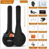 imageADM Banjo 5 String Full Size Banjoes Set 38 Inch Beginner Banjo Kit with Resonator Remo Drum Head Open or Closed Back Gift Package Free Lessons Starter Accessories for Adults Teenager BrownBrownUpgrade