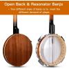 imageADM Banjo 5 String Full Size Banjoes Set 38 Inch Beginner Banjo Kit with Resonator Remo Drum Head Open or Closed Back Gift Package Free Lessons Starter Accessories for Adults Teenager BrownBrown w EQ