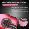 imageADM Beginner Acoustic Classical Guitar 30 Inch Nylon Strings Wooden Guitar Bundle Kit for Kid Boy Girl Student Youth Guitarra Online Lessons with Gig Bag Strap Tuner Extra Strings PicksPink 1Hot Pink