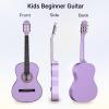 imageADM Beginner Acoustic Classical Guitar 30 Inch Nylon Strings Wooden Guitar Bundle Kit for Kid Boy Girl Student Youth Guitarra Online Lessons with Gig Bag Strap Tuner Extra Strings PicksBlack 1Purple
