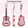 imageADM Beginner Acoustic Classical Guitar 30 Inch Nylon Strings Wooden Guitar Bundle Kit for Kid Boy Girl Student Youth Guitarra Online Lessons with Gig Bag Strap Tuner Extra Strings PicksBlack 1Pink