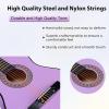 imageADM Beginner Acoustic Classical Guitar 30 Inch Nylon Strings Wooden Guitar Bundle Kit for Kid Boy Girl Student Youth Guitarra Online Lessons with Gig Bag Strap Tuner Extra Strings PicksBlack 1Purple