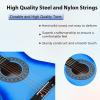imageADM Beginner Acoustic Classical Guitar 30 Inch Nylon Strings Wooden Guitar Bundle Kit for Kid Boy Girl Student Youth Guitarra Online Lessons with Gig Bag Strap Tuner Extra Strings PicksPink 1Blue