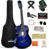 imageADM Beginner Acoustic Classical Guitar 30 Inch Nylon Strings Wooden Guitar Bundle Kit for Kid Boy Girl Student Youth Guitarra Online Lessons with Gig Bag Strap Tuner Extra Strings PicksPink 1Blue