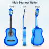 imageADM Beginner Acoustic Classical Guitar 30 Inch Nylon Strings Wooden Guitar Bundle Kit for Kid Boy Girl Student Youth Guitarra Online Lessons with Gig Bag Strap Tuner Extra Strings PicksBlack 1Blue