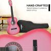 imageADM Beginner Acoustic Classical Guitar 30 Inch Nylon Strings Wooden Guitar Bundle Kit for Kid Boy Girl Student Youth Guitarra Online Lessons with Gig Bag Strap Tuner Extra Strings PicksBlack 1Pink