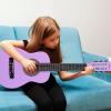 imageADM Beginner Acoustic Classical Guitar 30 Inch Nylon Strings Wooden Guitar Bundle Kit for Kid Boy Girl Student Youth Guitarra Online Lessons with Gig Bag Strap Tuner Extra Strings PicksPink 1Purple