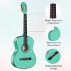 imageADM Beginner Acoustic Classical Guitar 30 Inch Nylon Strings Wooden Guitar Bundle Kit for Kid Boy Girl Student Youth Guitarra Online Lessons with Gig Bag Strap Tuner Extra Strings PicksBlack 1Cyan Green