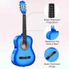 imageADM Beginner Acoustic Classical Guitar 30 Inch Nylon Strings Wooden Guitar Bundle Kit for Kid Boy Girl Student Youth Guitarra Online Lessons with Gig Bag Strap Tuner Extra Strings PicksPink 1Blue