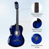 imageADM Beginner Acoustic Classical Guitar 30 Inch Nylon Strings Wooden Guitar Bundle Kit for Kid Boy Girl Student Youth Guitarra Online Lessons with Gig Bag Strap Tuner Extra Strings PicksBlack 1Blue