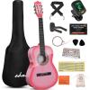 imageADM Beginner Acoustic Classical Guitar 30 Inch Nylon Strings Wooden Guitar Bundle Kit for Kid Boy Girl Student Youth Guitarra Online Lessons with Gig Bag Strap Tuner Extra Strings PicksPink 1Pink