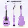 imageADM Beginner Acoustic Classical Guitar 30 Inch Nylon Strings Wooden Guitar Bundle Kit for Kid Boy Girl Student Youth Guitarra Online Lessons with Gig Bag Strap Tuner Extra Strings PicksBlack 1Purple