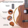 imageADM Concert Ukulele Beginner Kit Mahogany Hawaiian Wood Ukelele Bundle Ukalalee Set with Uke Free Starter Lessons for kids Students and Adults Yellow Brown Khaki 23 inchKhaki