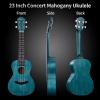 imageADM Concert Ukulele Beginner Kit Mahogany Hawaiian Wood Ukelele Bundle Ukalalee Set with Uke Free Starter Lessons for kids Students and Adults Yellow Brown Khaki 23 inchBlue