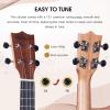 imageADM Concert Ukulele Beginner Kit Mahogany Hawaiian Wood Ukelele Bundle Ukalalee Set with Uke Free Starter Lessons for kids Students and Adults Yellow Brown Khaki 23 inchKhaki