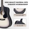 imageADM Dreadnought Acoustic Guitar Kit with Free Lesson for Beginner Adult Teen Full Size Acustica Guitarra Starter Bundle Set wBag Strap Tuner Capo Pickguard Music Stand Right HandSunburst 41 InchGrey