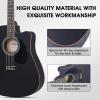 imageADM Dreadnought Acoustic Guitar Kit with Free Lesson for Beginner Adult Teen Full Size Acustica Guitarra Starter Bundle Set wBag Strap Tuner Capo Pickguard Music Stand Right HandSunburst 41 InchBlackCutaway