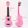 imageADM Ukulele for Beginners Hawaiian Wood Ukelele Kit for Kids Adult Student Starter Professional Ukalelee Pack Bundle with Free Lessons Gig Bag Strap Nylon String Tuner BrownSapele 21 InchPink