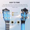 imageADM Ukulele for Beginners Hawaiian Wood Ukelele Kit for Kids Adult Student Starter Professional Ukalelee Pack Bundle with Free Lessons Gig Bag Strap Nylon String Tuner BrownSapele 21 InchBluebrust