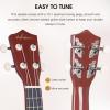 imageADM Ukulele for Beginners Hawaiian Wood Ukelele Kit for Kids Adult Student Starter Professional Ukalelee Pack Bundle with Free Lessons Gig Bag Strap Nylon String Tuner BrownSapele 21 InchNatural