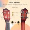imageADM Ukulele for Beginners Hawaiian Wood Ukelele Kit for Kids Adult Student Starter Professional Ukalelee Pack Bundle with Free Lessons Gig Bag Strap Nylon String Tuner BrownSapele 21 InchBrownbrust