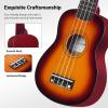 imageADM Ukulele for Beginners Hawaiian Wood Ukelele Kit for Kids Adult Student Starter Professional Ukalelee Pack Bundle with Free Lessons Gig Bag Strap Nylon String Tuner BrownSapele 21 InchSunset