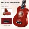 imageADM Ukulele for Beginners Hawaiian Wood Ukelele Kit for Kids Adult Student Starter Professional Ukalelee Pack Bundle with Free Lessons Gig Bag Strap Nylon String Tuner BrownSapele 21 InchBrown