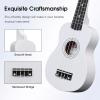 imageADM Ukulele for Beginners Hawaiian Wood Ukelele Kit for Kids Adult Student Starter Professional Ukalelee Pack Bundle with Free Lessons Gig Bag Strap Nylon String Tuner BrownSapele 21 InchWhite