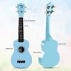 imageADM Ukulele for Beginners Hawaiian Wood Ukelele Kit for Kids Adult Student Starter Professional Ukalelee Pack Bundle with Free Lessons Gig Bag Strap Nylon String Tuner BrownSapele 21 InchBlue