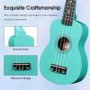 imageADM Ukulele for Beginners Hawaiian Wood Ukelele Kit for Kids Adult Student Starter Professional Ukalelee Pack Bundle with Free Lessons Gig Bag Strap Nylon String Tuner BrownSapele 21 InchMint Green