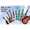 imageADM Ukulele for Beginners Hawaiian Wood Ukelele Kit for Kids Adult Student Starter Professional Ukalelee Pack Bundle with Free Lessons Gig Bag Strap Nylon String Tuner BrownSapele 21 InchMocha