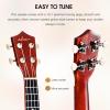 imageADM Ukulele for Beginners Hawaiian Wood Ukelele Kit for Kids Adult Student Starter Professional Ukalelee Pack Bundle with Free Lessons Gig Bag Strap Nylon String Tuner BrownSapele 21 InchBrown