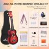 imageADM Ukulele for Beginners Hawaiian Wood Ukelele Kit for Kids Adult Student Starter Professional Ukalelee Pack Bundle with Free Lessons Gig Bag Strap Nylon String Tuner BrownSapele 21 InchBrownbrust
