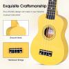 imageADM Ukulele for Beginners Hawaiian Wood Ukelele Kit for Kids Adult Student Starter Professional Ukalelee Pack Bundle with Free Lessons Gig Bag Strap Nylon String Tuner BrownSapele 21 InchBaby Yellow