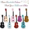 imageADM Ukulele for Beginners Hawaiian Wood Ukelele Kit for Kids Adult Student Starter Professional Ukalelee Pack Bundle with Free Lessons Gig Bag Strap Nylon String Tuner BrownSapele 21 InchMint Green