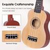imageADM Ukulele for Beginners Hawaiian Wood Ukelele Kit for Kids Adult Student Starter Professional Ukalelee Pack Bundle with Free Lessons Gig Bag Strap Nylon String Tuner BrownSapele 21 InchNatural